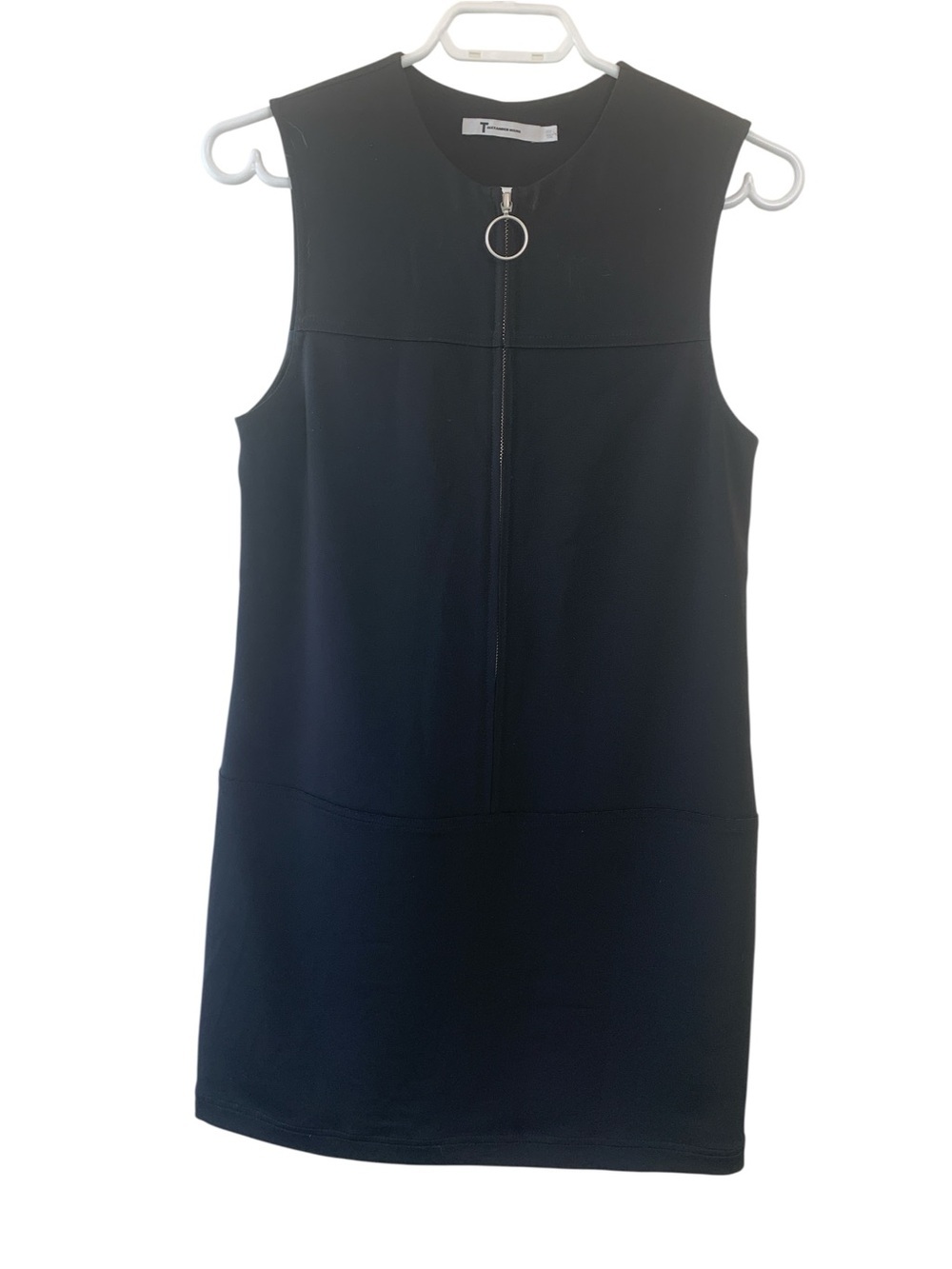 T by Alexander Wang Black Sleeveless Zip-Front Mini Dress, Lined, 4 Season - Picture 3 of 12